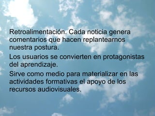 Publicación de forma cronológica. 