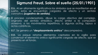 Sigmund Freud, Sobre el sueño (25/01/1901)
• 856. Al ser altamente significativos los símbolos que se manifiestan en el
su...