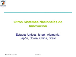 Otros Sistemas Nacionales de Innovación Estados Unidos, Israel, Alemania, Japón, Corea, China, Brasil 