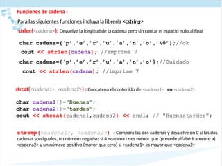 ARREGLOS Y CADENAS en C++ ------- | PPTX