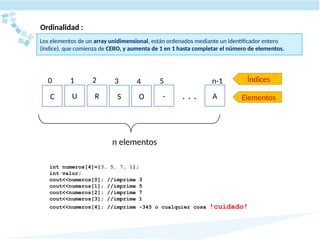 ARREGLOS Y CADENAS en C++ ------- | PPTX