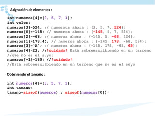 ARREGLOS Y CADENAS en C++ ------- | PPTX