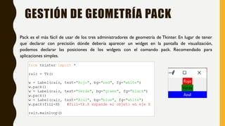 paython tkinter ecutar algún código en Python o necesitas ayuda con un ...