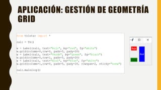 paython tkinter ecutar algún código en Python o necesitas ayuda con un ...