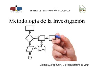 CENTRO DE INVESTIGACIÓN Y DOCENCIA 
Metodología de la Investigación 
Ciudad Juárez, Chih., 7 de noviembre de 2014 
 