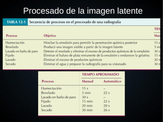 Procesado de la imagen latente
 