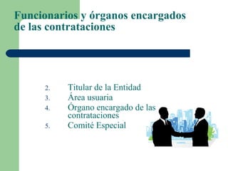 Titular de la Entidad Área usuaria Órgano encargado de las contrataciones Comité Especial Funcionarios y órganos encargados  de las contrataciones 
