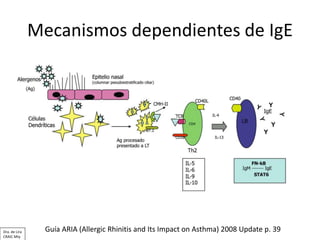 Mecanismos dependientes de IgE
Guía ARIA (Allergic Rhinitis and Its Impact on Asthma) 2008 Update p. 39Dra. de Lira
CRAIC ...