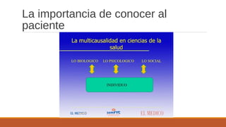 La importancia de conocer al
paciente
 
