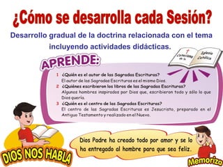 Desarrollo gradual de la doctrina relacionada con el tema
incluyendo actividades didácticas.
