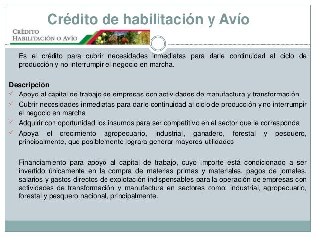 Credito De Habilitacion O Avio Y Refaccionario omnucredito20.weebly.com