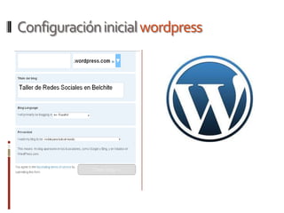 Configuración inicial wordpress
 