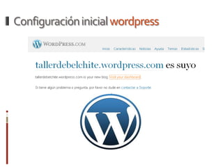 Configuración inicial wordpress
 