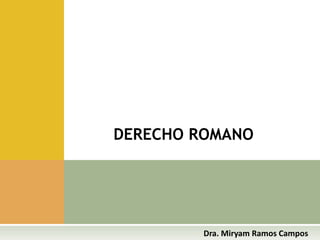 DERECHO ROMANO 
Dra. Miryam Ramos Campos 
 