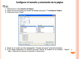 Configurar el tamaño y orientación de la páginaConfigurar el tamaño y orientación de la página
 