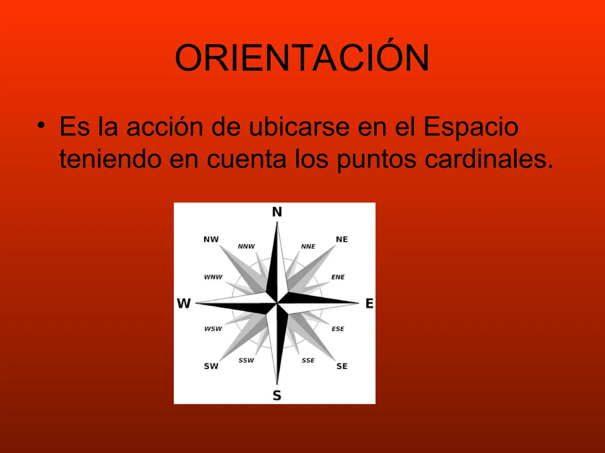 ORIENTACION Y LOCALIZACION PUNTOS CARDINALES PPT ORIENTACION Y LOCALIZACION PUNTOS CARDINALES PPT