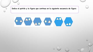 Indica el patrón y la figura que continua en la siguiente secuencia de figura
