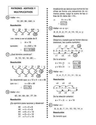 PATRONES ADITIVOS Y 
MULTIPLICATIVOS 
 
