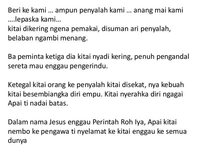 Doa Bapa Kami Bahasa Iban