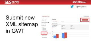 @mikegracen
#SESMiami
Submit new
XML sitemap
in GWT
 