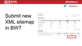 @mikegracen
#SESMiami
Submit new
XML sitemap
in BWT
 