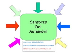 Sensores
Del
Automóvil
FACILITADOR: WILMER LEDESMA
CONTACTO:949480419- Facebook: https://bit.ly/2OdMHPG
CORREO: autotronicaperumt24@gmail.com
 