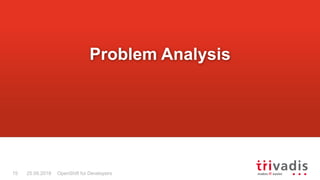 OpenShift for Developers15 25.09.2018
Problem Analysis
 