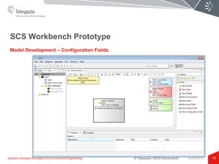 © Telespazio VEGA Deutschland
SCS Workbench Prototype
15
Model Development – Configuration Fields
System Concept Simulation for Concurrent Engineering 24/03/2015
 