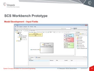 © Telespazio VEGA Deutschland
SCS Workbench Prototype
16
Model Development – Input Fields
System Concept Simulation for Concurrent Engineering 24/03/2015
 