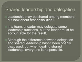 Shared leadership in teams and organizations | PPTX