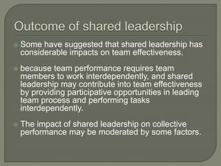 Shared leadership in teams and organizations | PPTX