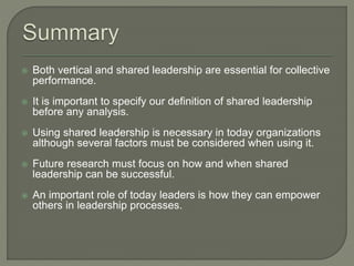 Shared leadership in teams and organizations | PPTX
