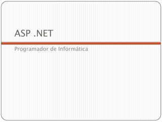 ASP .NET Programador de Informática 
