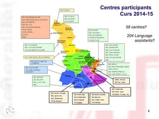 Centres participants 
Curs 2014-15 
58 centres!! 
204 Language 
assistants!! 
2 
 