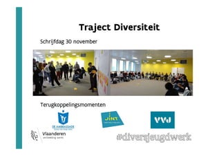 Traject Diversiteit
Schrijfdag 30 november
Terugkoppelingsmomenten
 