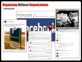 Organizing Without Organizations
- CONVERSATION -




           CONVERSATION
 