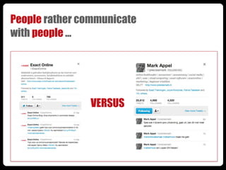 People rather communicate
with people ...




               VERSUS
 