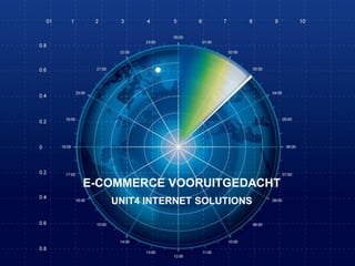E-COMMERCE VOORUITGEDACHT
   UNIT4 INTERNET SOLUTIONS




     E-commerce vooruitgedacht   24 | 05 | 2012
 