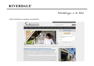 Ontwikkelingen in de Retail

Enkele voorbeelden van webshops van detaillisten:
 