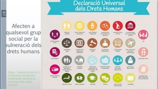 Roser Canals
Afecten a
qualsevol grup
social per la
vulneració dels
drets humans
https://www.termcat.cat/c
a/recursos/productes-
multimedia/declaracio-
universal-dels-drets-
humans
 