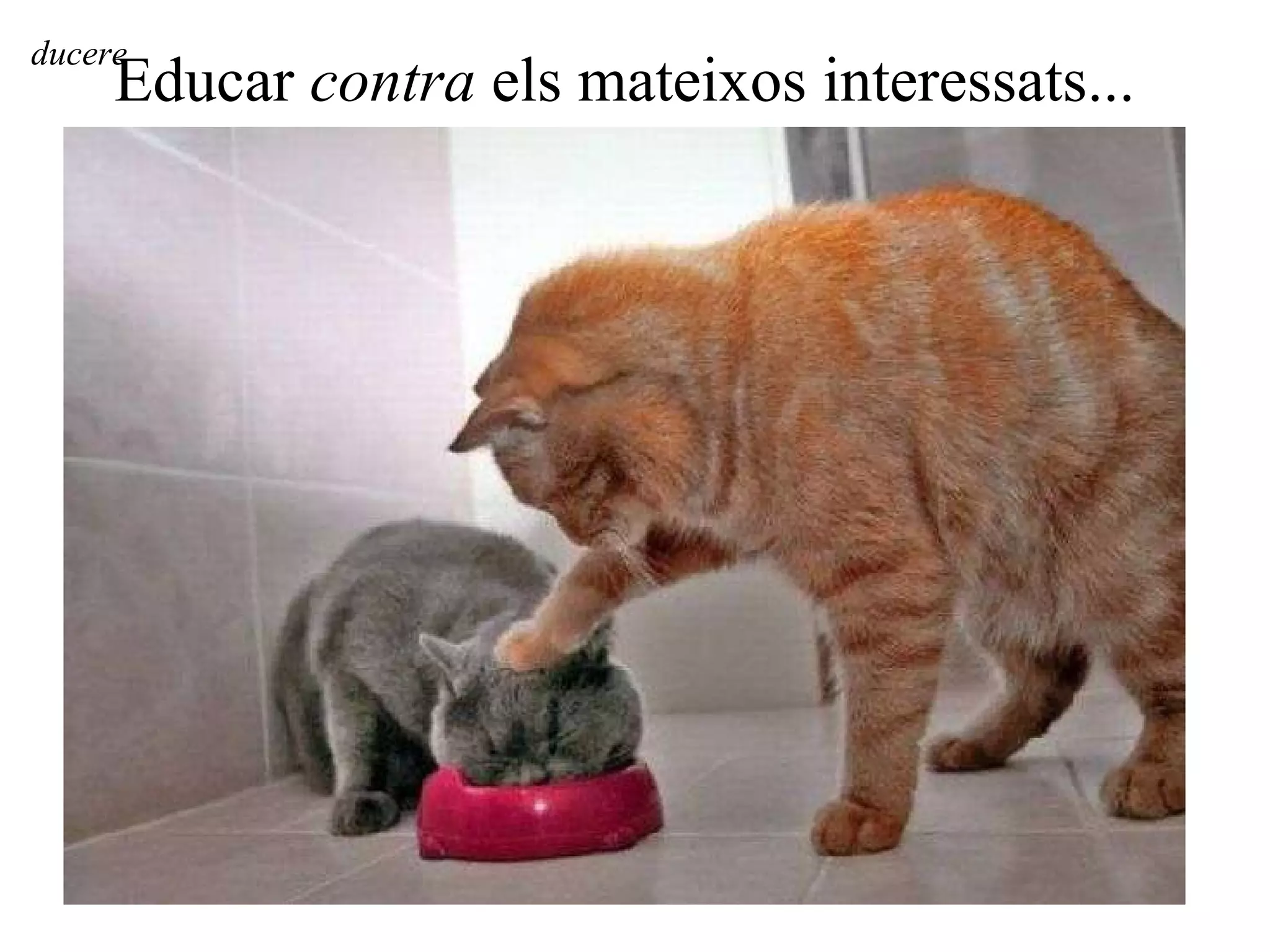 Educar  contra  els mateixos interessats... ducere 