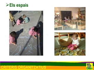 CRITERIS ORGANITZATIUS Els espais 