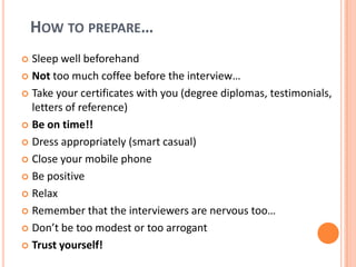 If your theses work is related to the applied job, describe the key elements of it