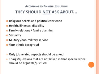 If you have long work experience, you may outline your experience under subtitles, which helps the employer to find the informations he/she is interested in. For example customer service work, project work, office work…CV shouldincludefollowinginformationOther education;Supplementary education 
