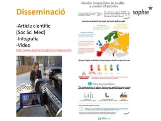 Disseminació
-Article científic
(Soc Sci Med)
-Infografia
-Vídeo
http://www.sophie-project.eu/videos.htm
 