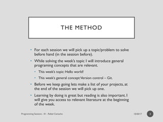 Programming Sessions KU Leuven - Session 01 | PPT