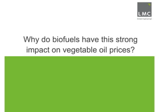 Why do biofuels have this strong
impact on vegetable oil prices?
 