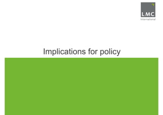 Implications for policy
 