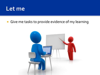    Give me tasks to provide evidence of my learning
 