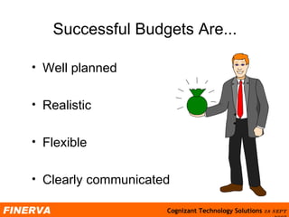 Successful Budgets Are... Well planned Realistic Flexible Clearly communicated 